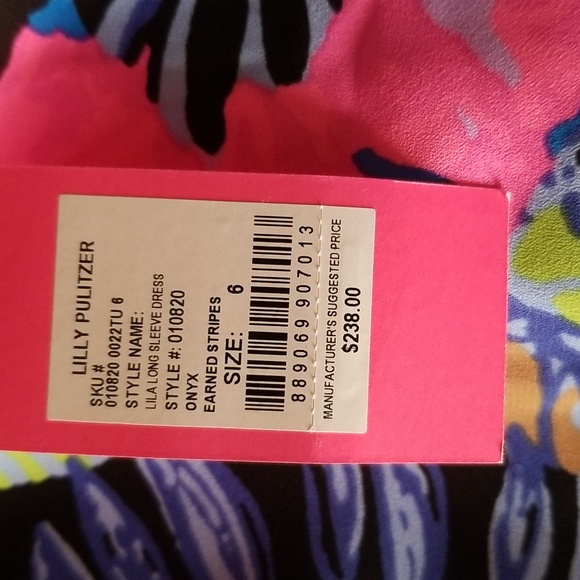 Lilly Pulitzer Lila Dress Long Sleeve Dress in Onyx Earned Stripes - Picture 10 of 15